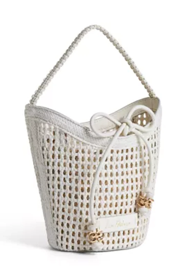 Marcie Raffia Open Weave Crossbody Bag