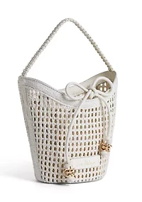Marcie Raffia Open Weave Crossbody Bag