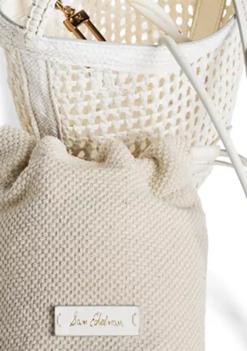 Marcie Raffia Open Weave Crossbody Bag