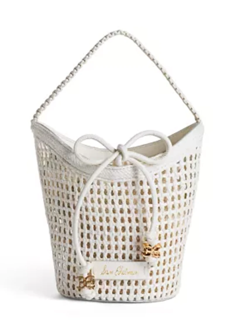 Marcie Raffia Open Weave Crossbody Bag