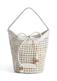 Marcie Raffia Open Weave Crossbody Bag