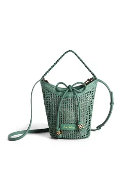 Marcie Raffia Open Weave Crossbody Bag