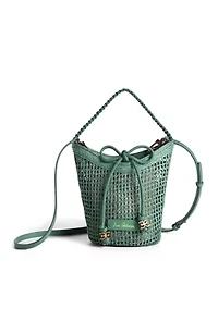 Marcie Raffia Open Weave Crossbody Bag