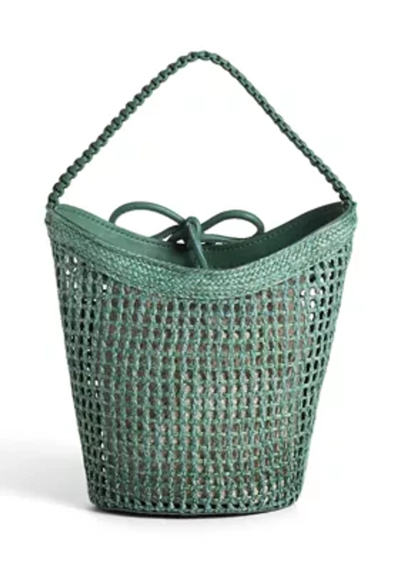 Marcie Raffia Open Weave Crossbody Bag