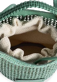 Marcie Raffia Open Weave Crossbody Bag