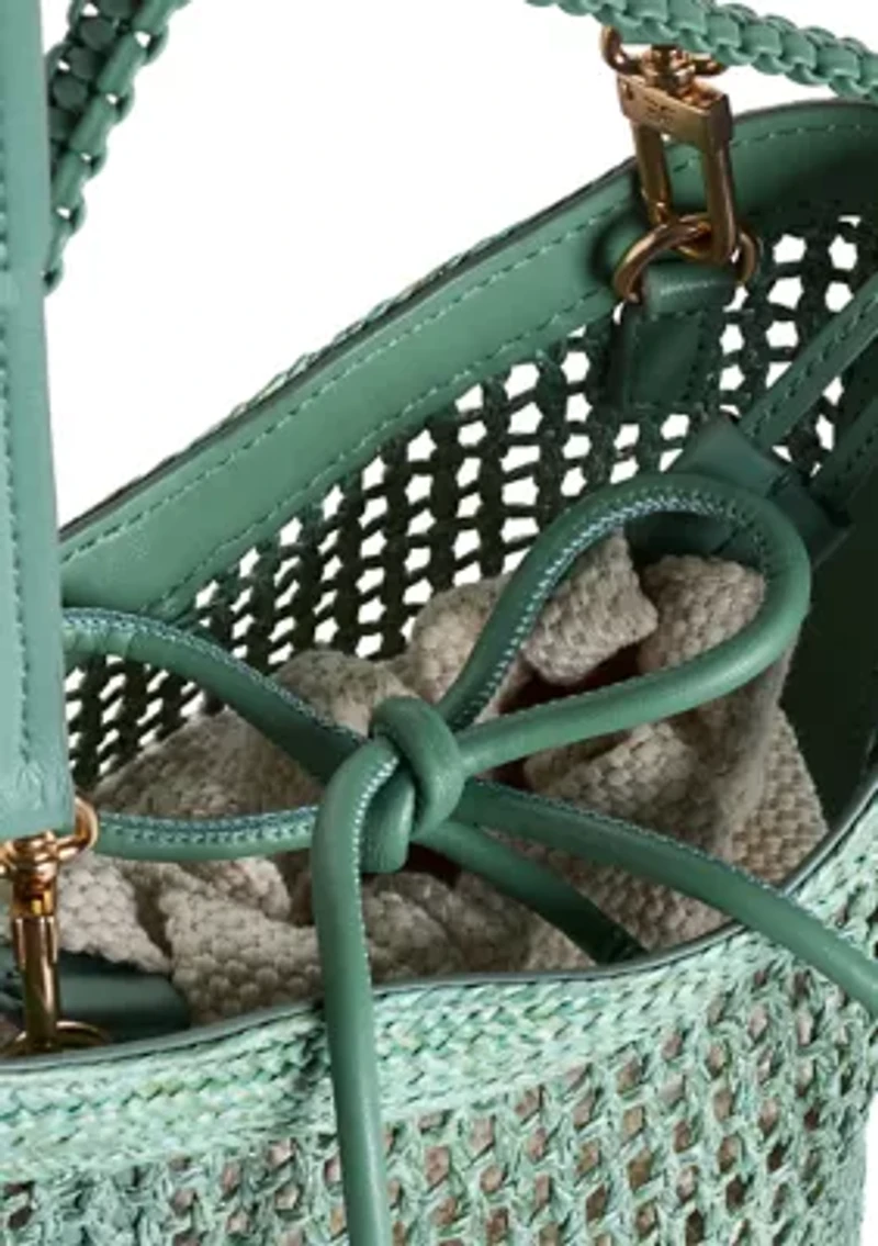 Marcie Raffia Open Weave Crossbody Bag