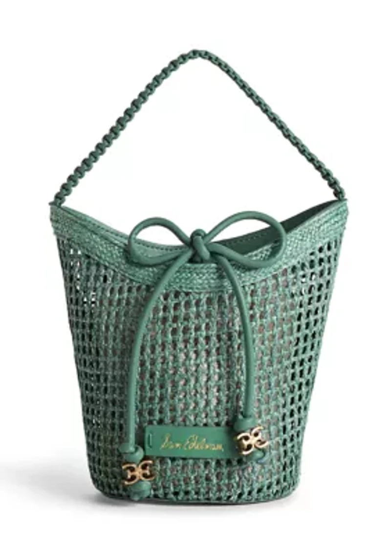Marcie Raffia Open Weave Crossbody Bag