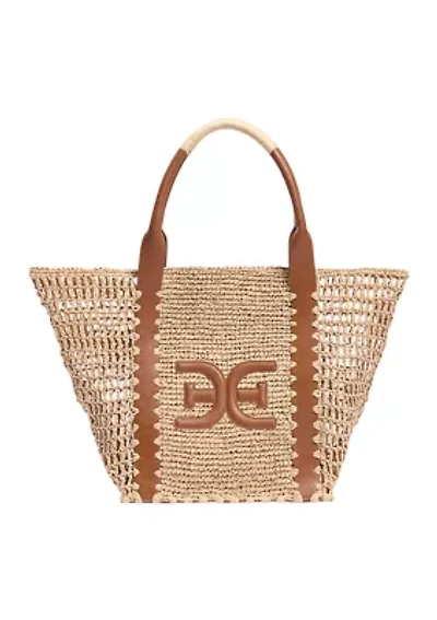 Marley Raffia Collapsible Tote Bag