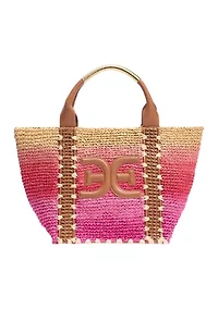 Marley Raffia Collapsible Small Tote Bag