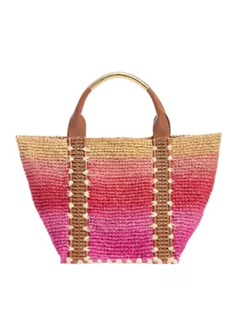 Marley Raffia Collapsible Small Tote Bag