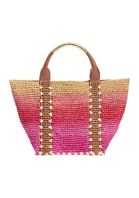 Marley Raffia Collapsible Small Tote Bag