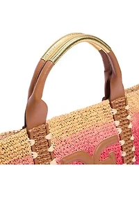 Marley Raffia Collapsible Small Tote Bag