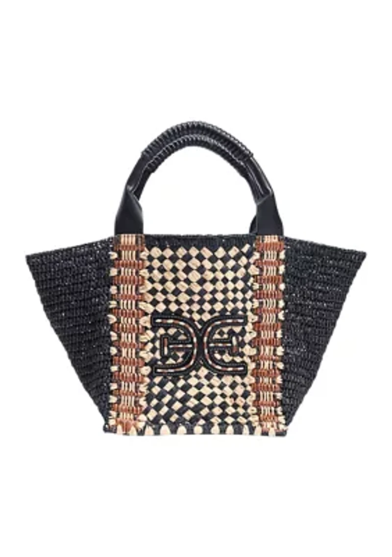 Marley Raffia Collapsible Small Tote Bag