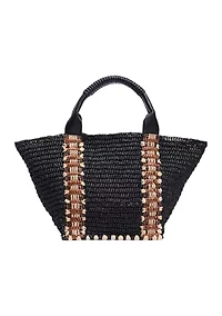 Marley Raffia Collapsible Small Tote Bag