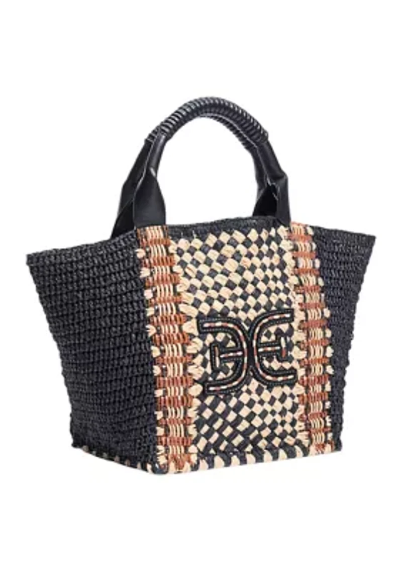 Marley Raffia Collapsible Small Tote Bag