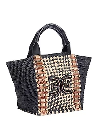 Marley Raffia Collapsible Small Tote Bag