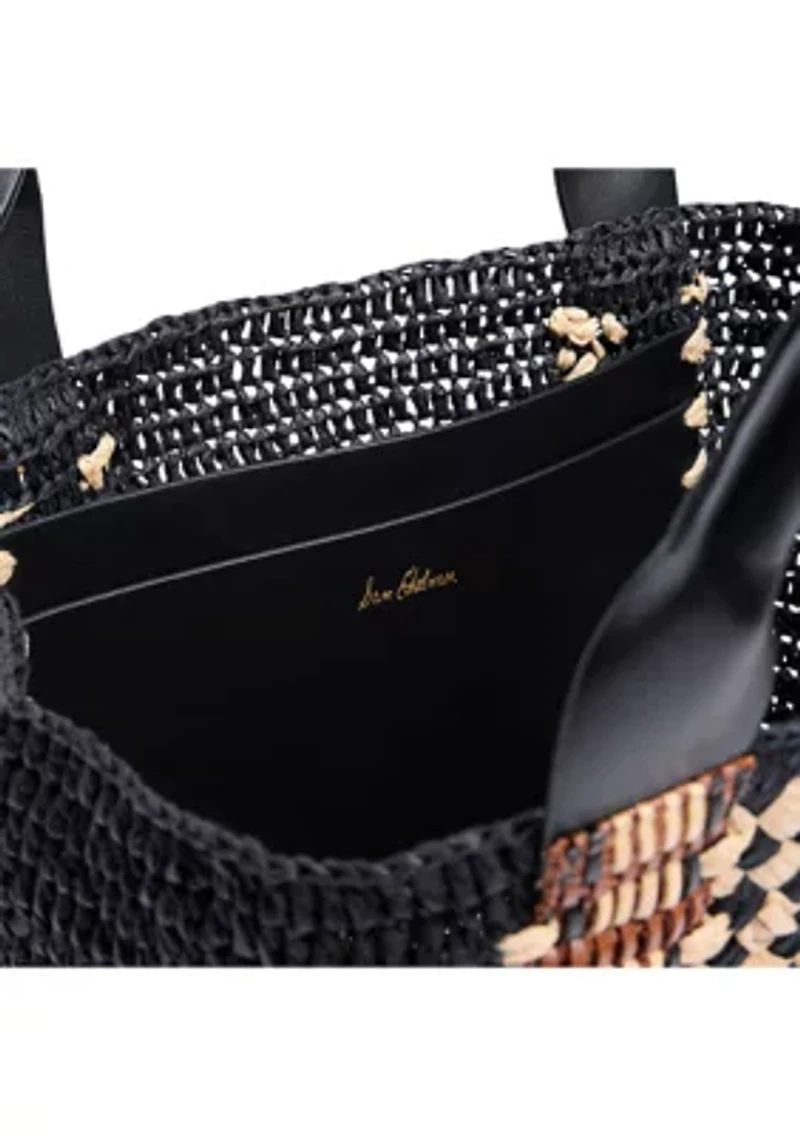 Marley Raffia Collapsible Small Tote Bag