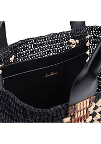 Marley Raffia Collapsible Small Tote Bag
