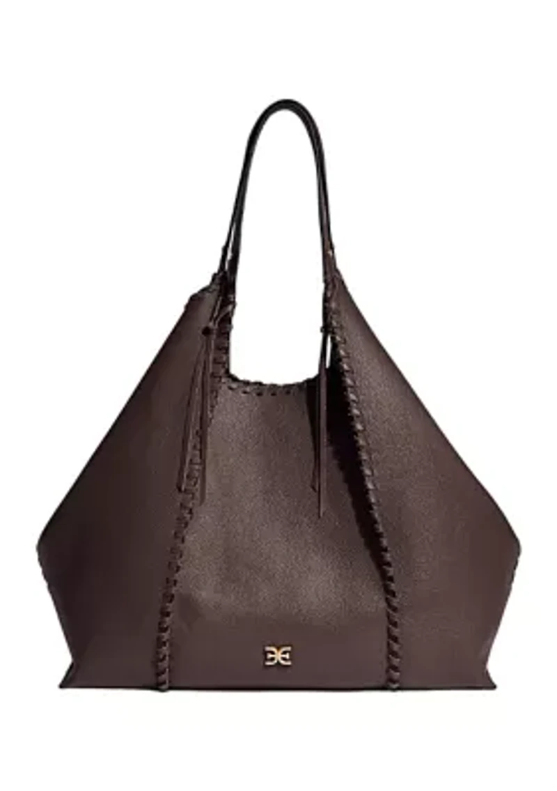 Sylvia Whipstitch Expendable Leather Tobo Bag