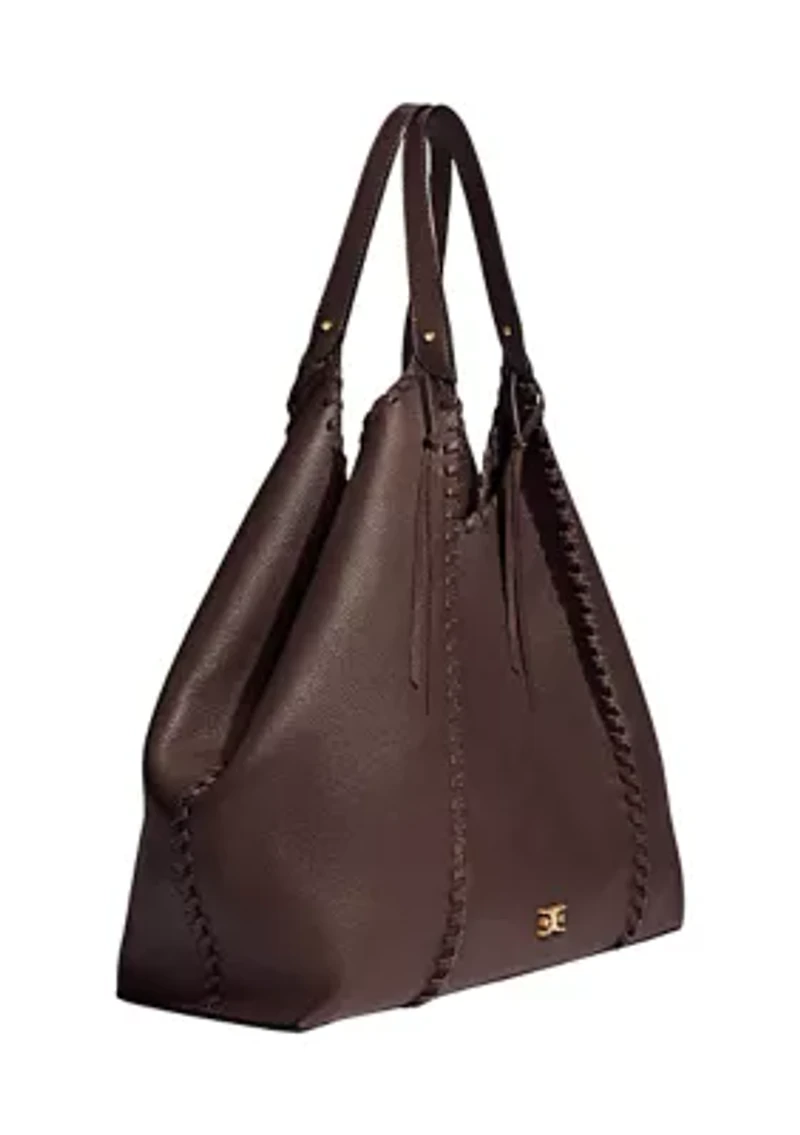 Sylvia Whipstitch Expendable Leather Tobo Bag
