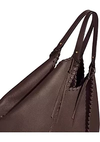 Sylvia Whipstitch Expendable Leather Tobo Bag