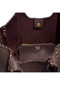 Sylvia Whipstitch Expendable Leather Tobo Bag
