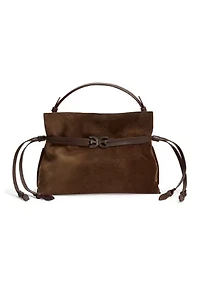  Poppy Small Crossbody Suede Tote Bag 