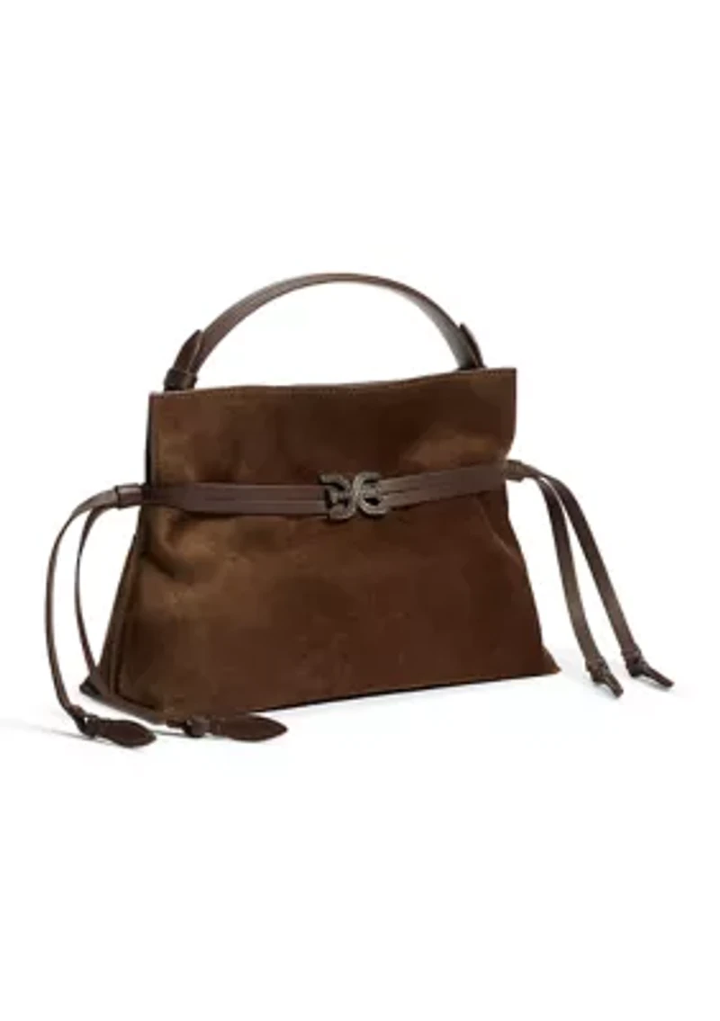 Poppy Small Crossbody Suede Tote Bag