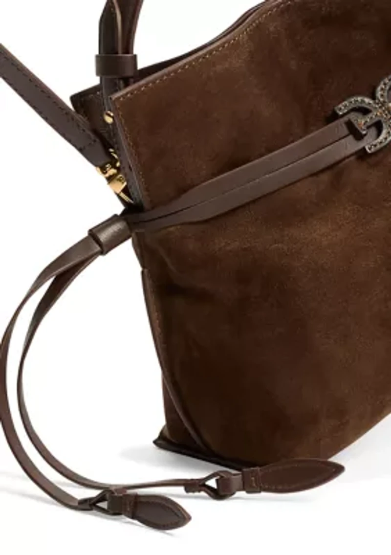 Poppy Small Crossbody Suede Tote Bag