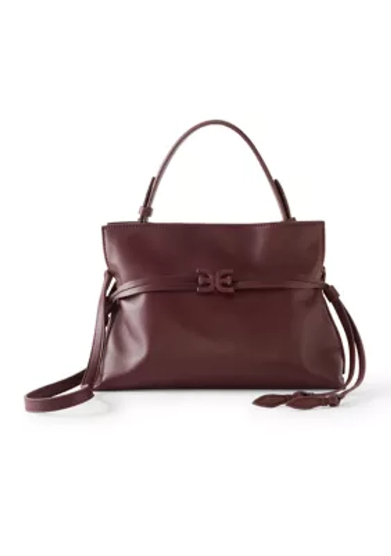 Small Crossbody Poppy Tote with Smooth Leather 