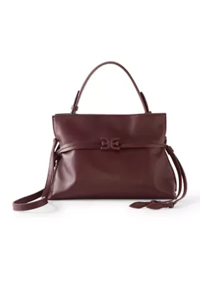 Small Crossbody Poppy Tote with Smooth Leather 