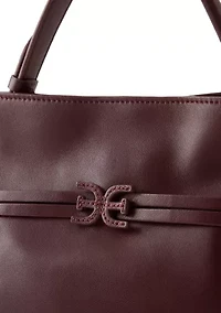 Small Crossbody Poppy Tote with Smooth Leather 