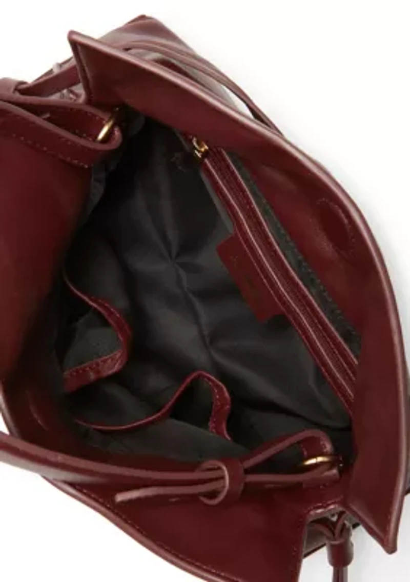 Small Crossbody Poppy Tote with Smooth Leather 