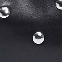  Poppy Oversized Drawstring Studded Leather Clutch