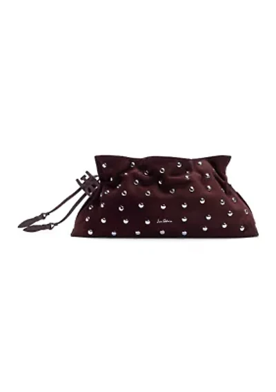 Poppy Oversized Drawstring Clutch - Studded Suede
