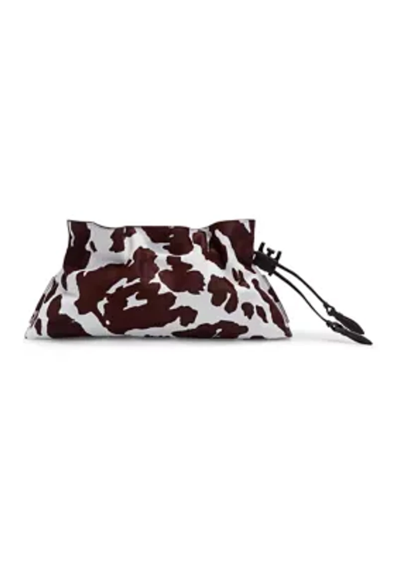  Poppy Oversized Drawstring Cow Haircalf Clutch