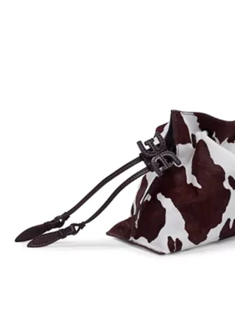  Poppy Oversized Drawstring Cow Haircalf Clutch