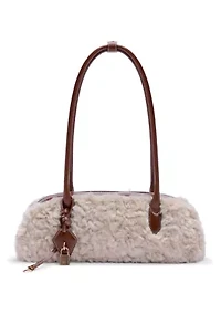  Nori Medium Bowler Suede Shearling Satchel