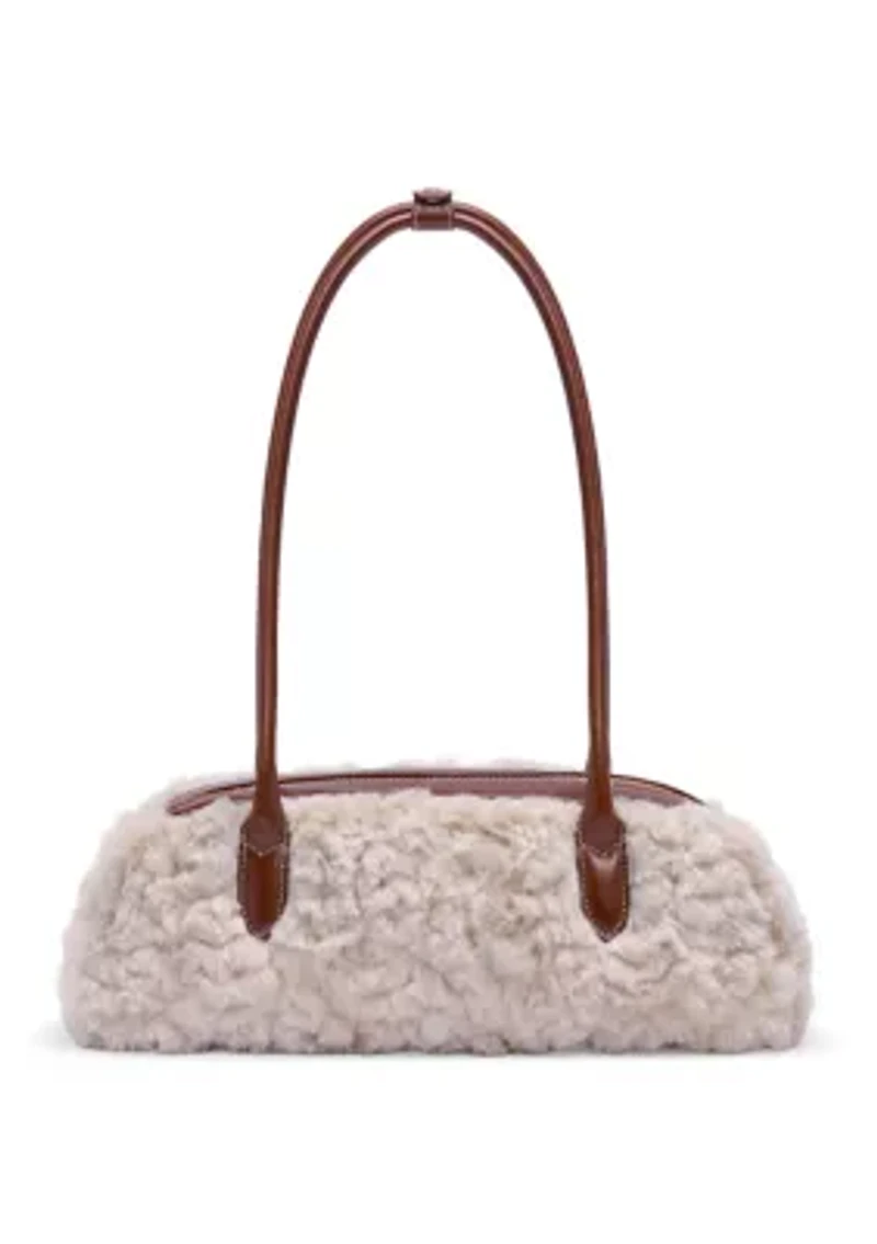  Nori Medium Bowler Suede Shearling Satchel