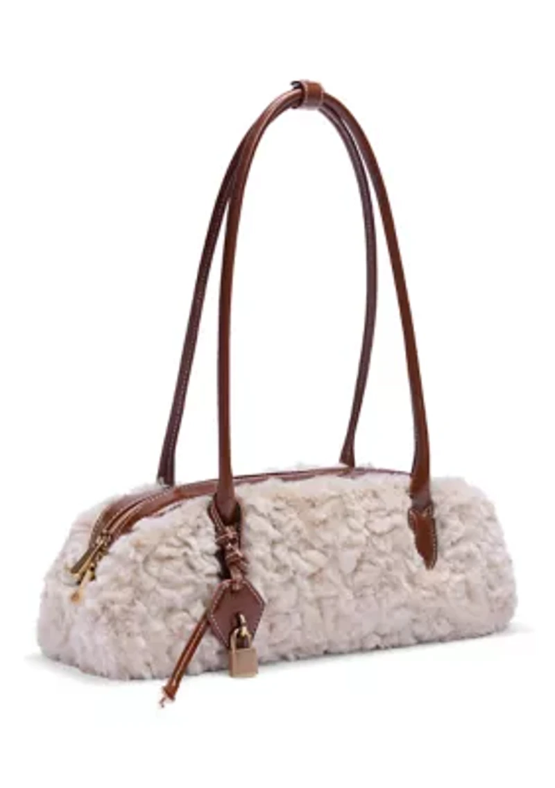  Nori Medium Bowler Suede Shearling Satchel