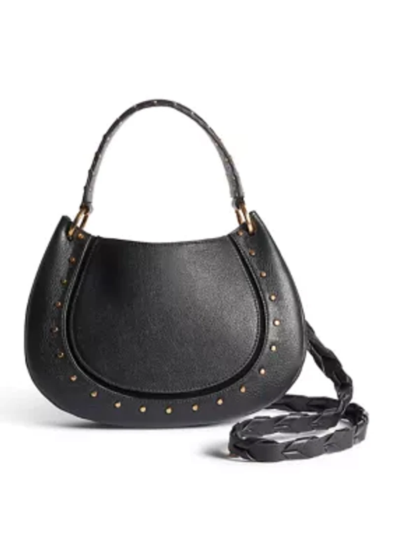 Wyatt Small Convertible Hobo Bag in Leather and Suede
