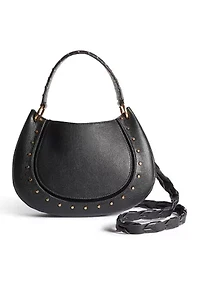 Wyatt Small Convertible Hobo Bag in Leather and Suede