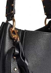Wyatt Small Convertible Hobo Bag in Leather and Suede