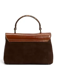 Loraine Mixed Brown Top Handle Crossbody