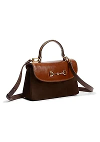 Loraine Mixed Brown Top Handle Crossbody