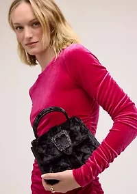 Brit Top Handle Crushed Velvet Crossbody