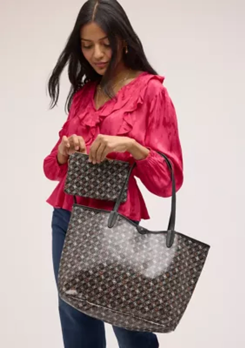 Harper Coated Canvas Monograph Shopper Tote 
