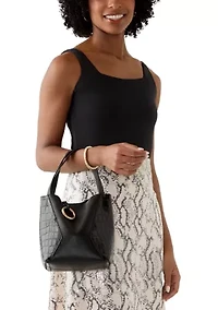 Jovee Black Crocodile Bracelet Bag