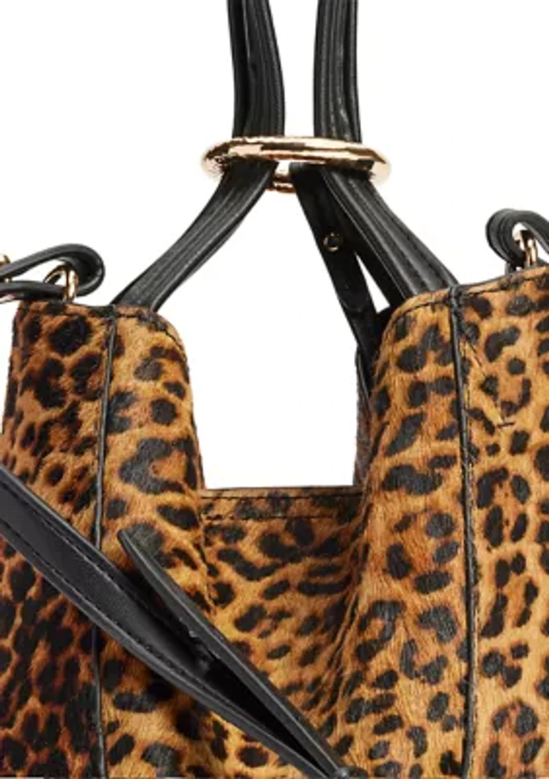 Jovee Leopard Haircalf Bracelet Bag