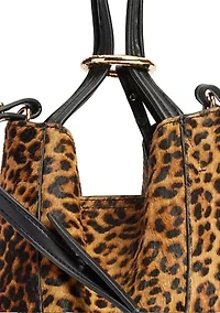 Jovee Leopard Haircalf Bracelet Bag